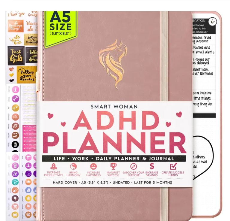 The Focus Reset™ | Self-Care & ADHD Planner for Adults | 90-Day Guided Productivity, Gratitude & Wellness Journal with Vision Board & Planner Stickers