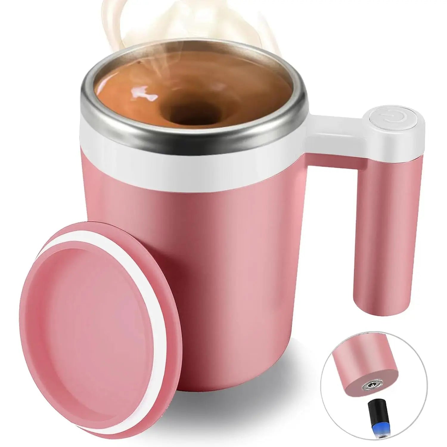 Self Stirring Mug,Rechargeable Auto Coffee Mug with 2 Count Stir Bar, Automatic Mixing Cup for Milk/Cocoa at Office/Kitchen/Travel 14Oz -