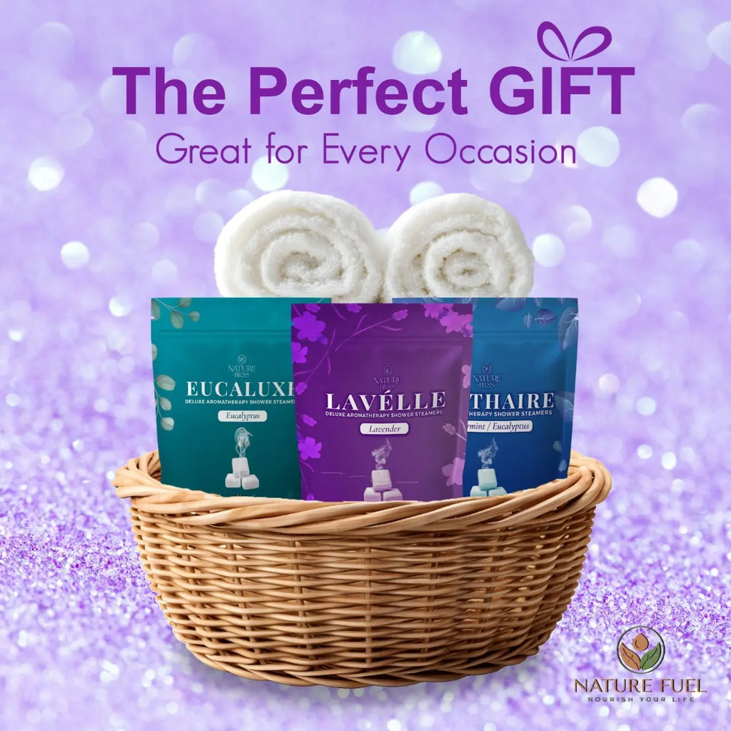 Nature Bliss Deluxe Aromatherapy Shower Steamers - Eucalyptus, Lavender, Peppermint/Eucalyptus - Self Care Home Spa Relaxing Essentials
