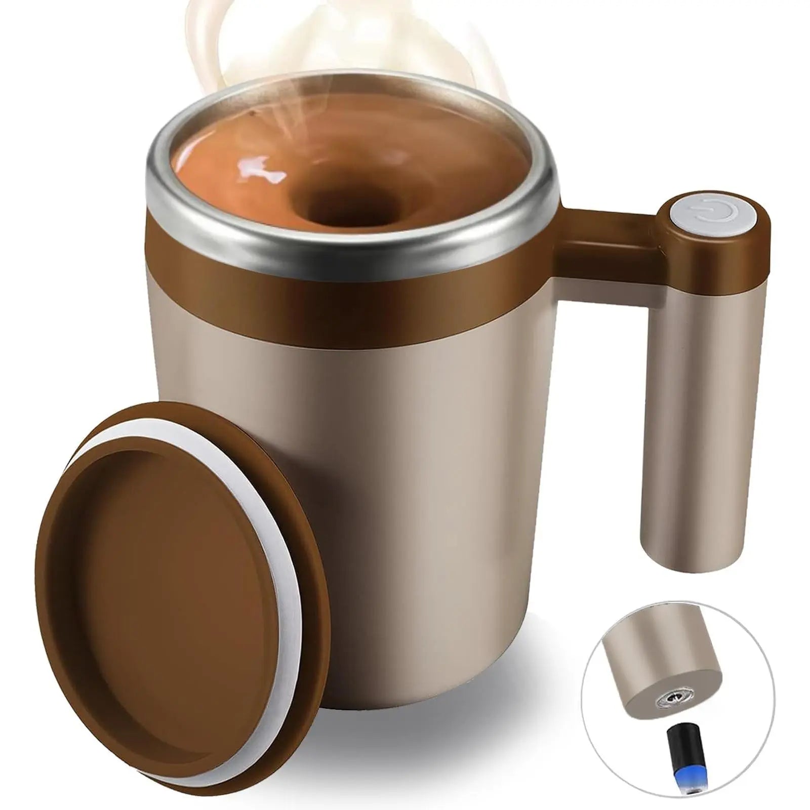 Self Stirring Mug,Rechargeable Auto Coffee Mug with 2 Count Stir Bar, Automatic Mixing Cup for Milk/Cocoa at Office/Kitchen/Travel 14Oz -