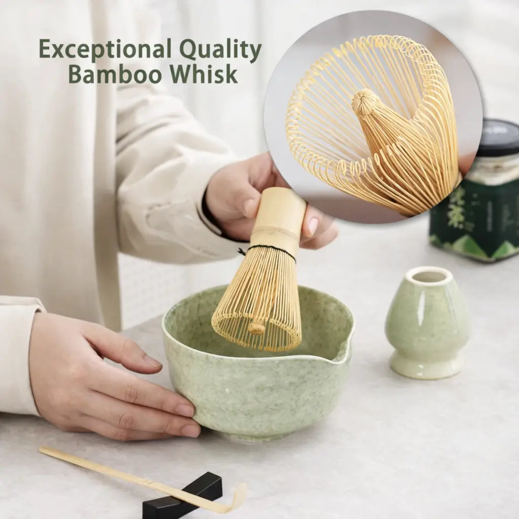 8 Piece Sakura Matcha Tea Set – Japanese Tea Ceremony Kit with Ceramic Bowl, Bamboo Chasen, Spoon Rest, Scoop, Sifter, Holder & Towel, Authentic Matcha Starter Set for Tea Lovers – Complete Matcha Kit for Beginners, Home & Gift