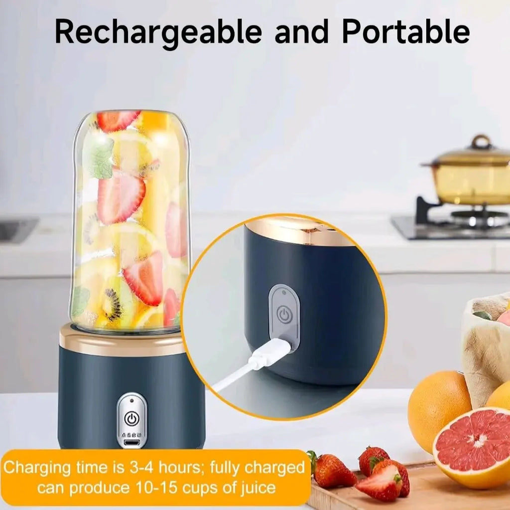 Portable Blender with 6 Blades, 400Ml Traveling Fruit Veggie Juicer Cup for Kitchen, Home and Travel - Pink