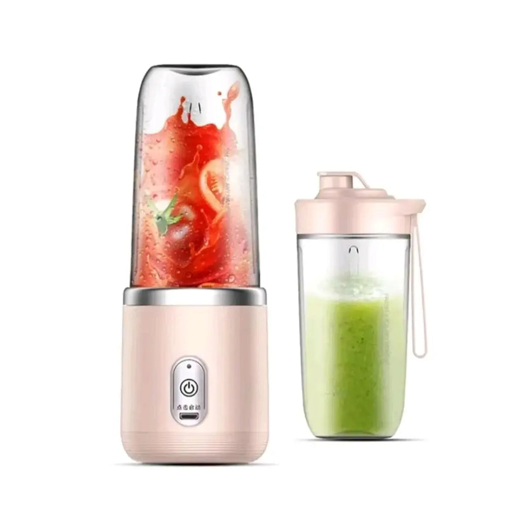 Portable Blender with 6 Blades, 400Ml Traveling Fruit Veggie Juicer Cup for Kitchen, Home and Travel - Pink