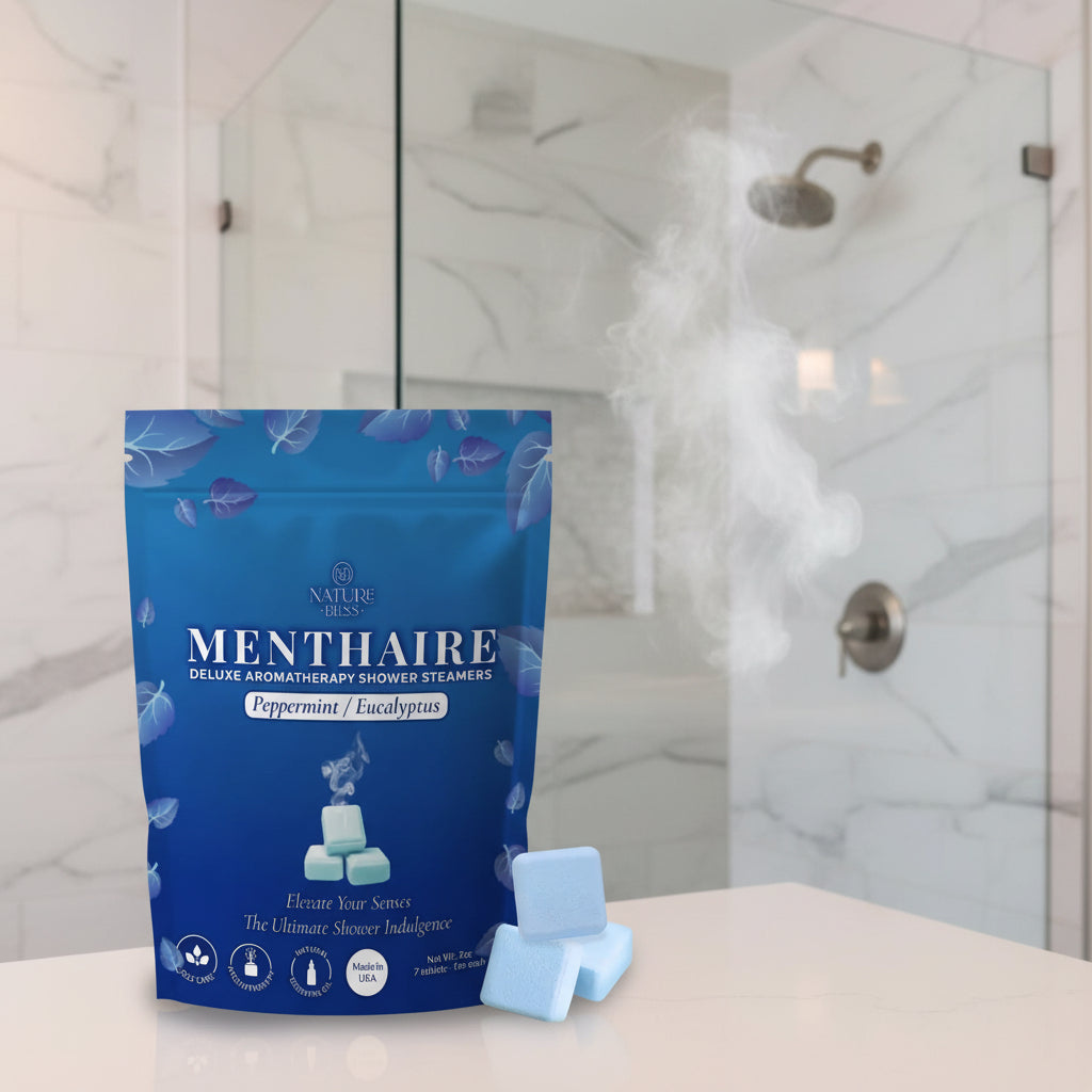 Nature Bliss Deluxe Aromatherapy Shower Steamers - Eucalyptus, Lavender, Peppermint/Eucalyptus - Self Care Home Spa Relaxing Essentials