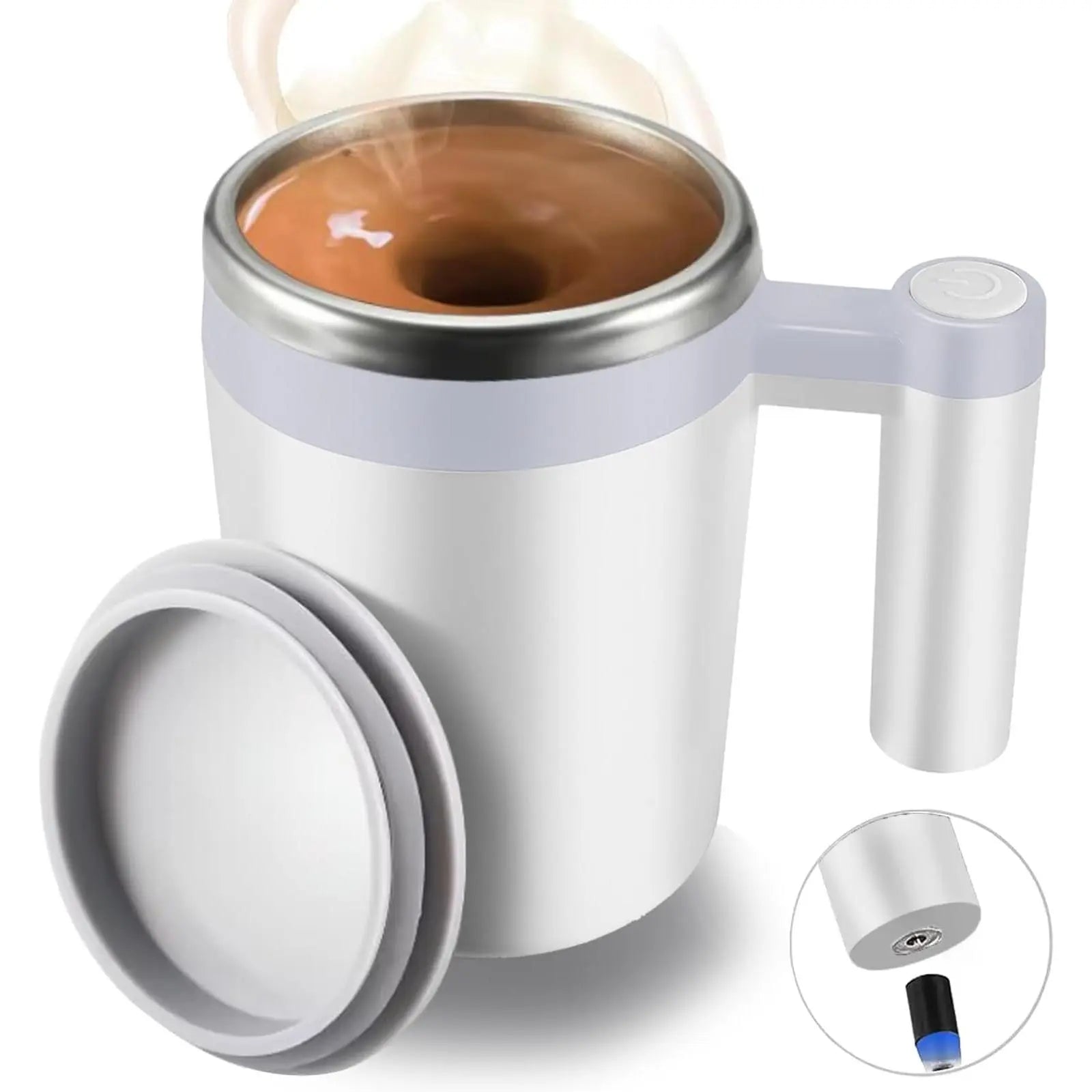 Self Stirring Mug,Rechargeable Auto Coffee Mug with 2 Count Stir Bar, Automatic Mixing Cup for Milk/Cocoa at Office/Kitchen/Travel 14Oz -