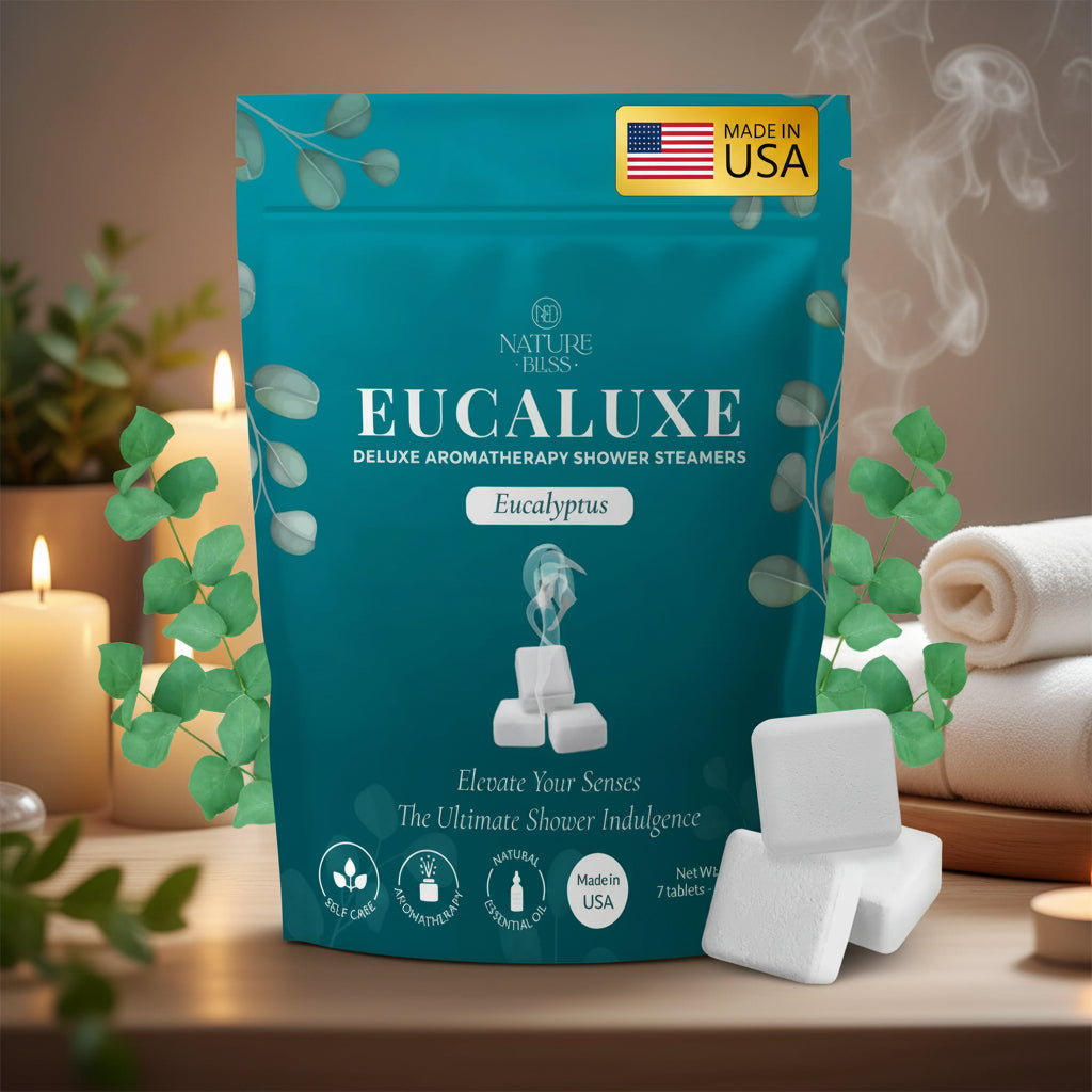 Nature Bliss Deluxe Aromatherapy Shower Steamers - Eucalyptus, Lavender, Peppermint/Eucalyptus - Self Care Home Spa Relaxing Essentials