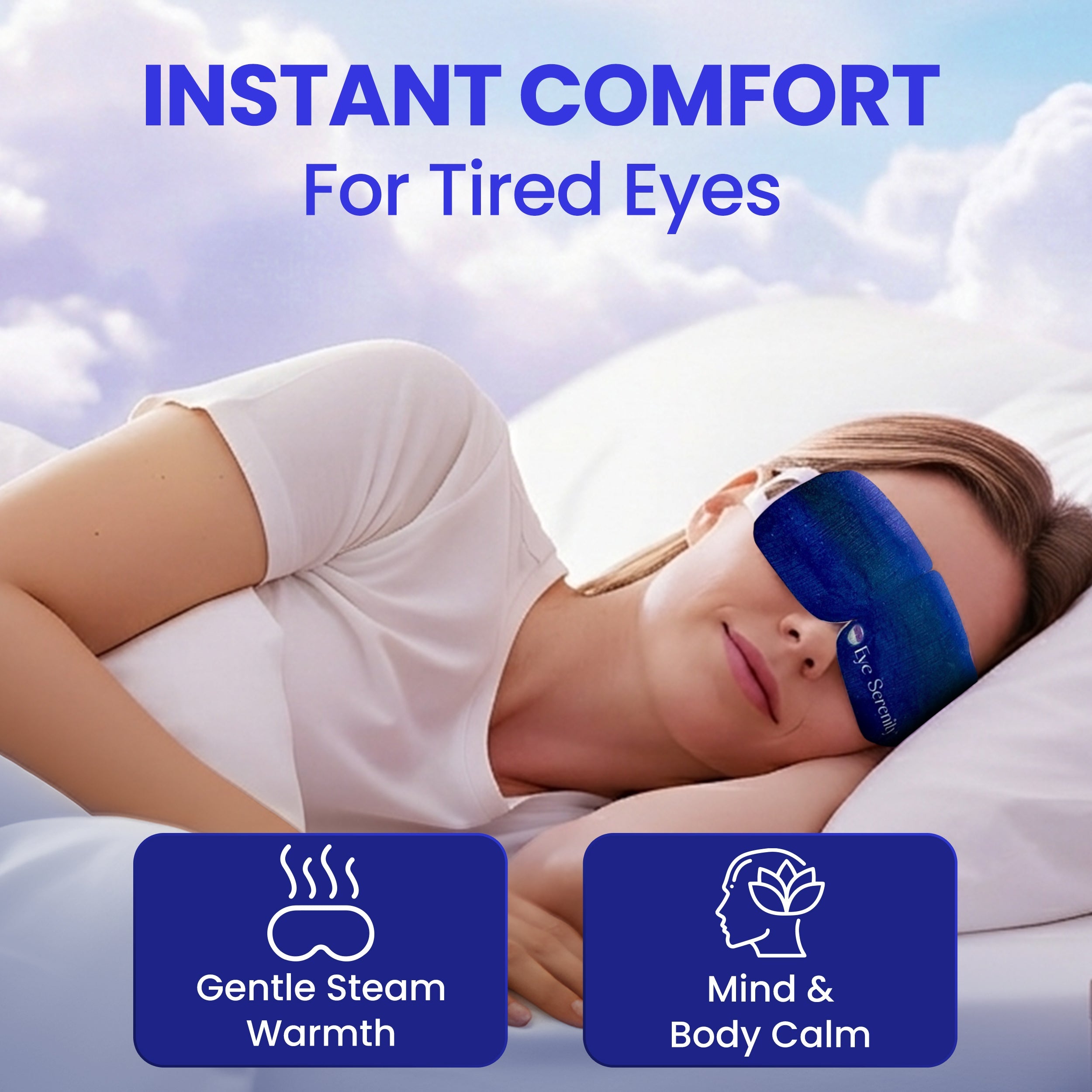 The Evening Reset™ | Heated Steam Eye Mask | Self-Heating Warm Eye Compress for Dry Eyes, Puffiness & Relaxation