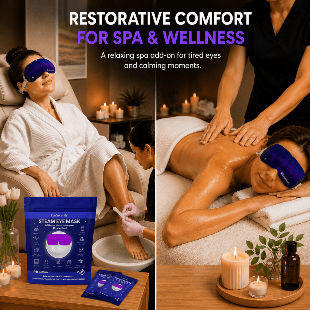 The Evening Reset™ | Heated Steam Eye Mask | Self-Heating Warm Eye Compress for Dry Eyes, Puffiness & Relaxation