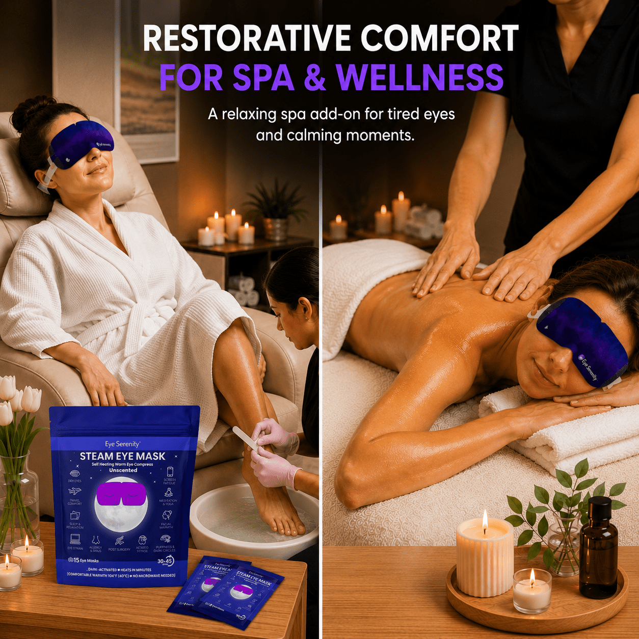 The Evening Reset™ | Heated Steam Eye Mask | Self-Heating Warm Eye Compress for Dry Eyes, Puffiness & Relaxation